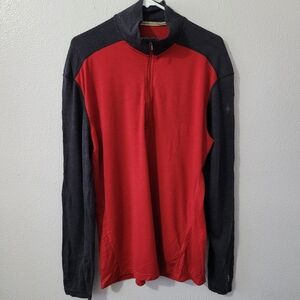 Smartwool Merino 250 Red and Black 1/4 Zip-Up Base Layer